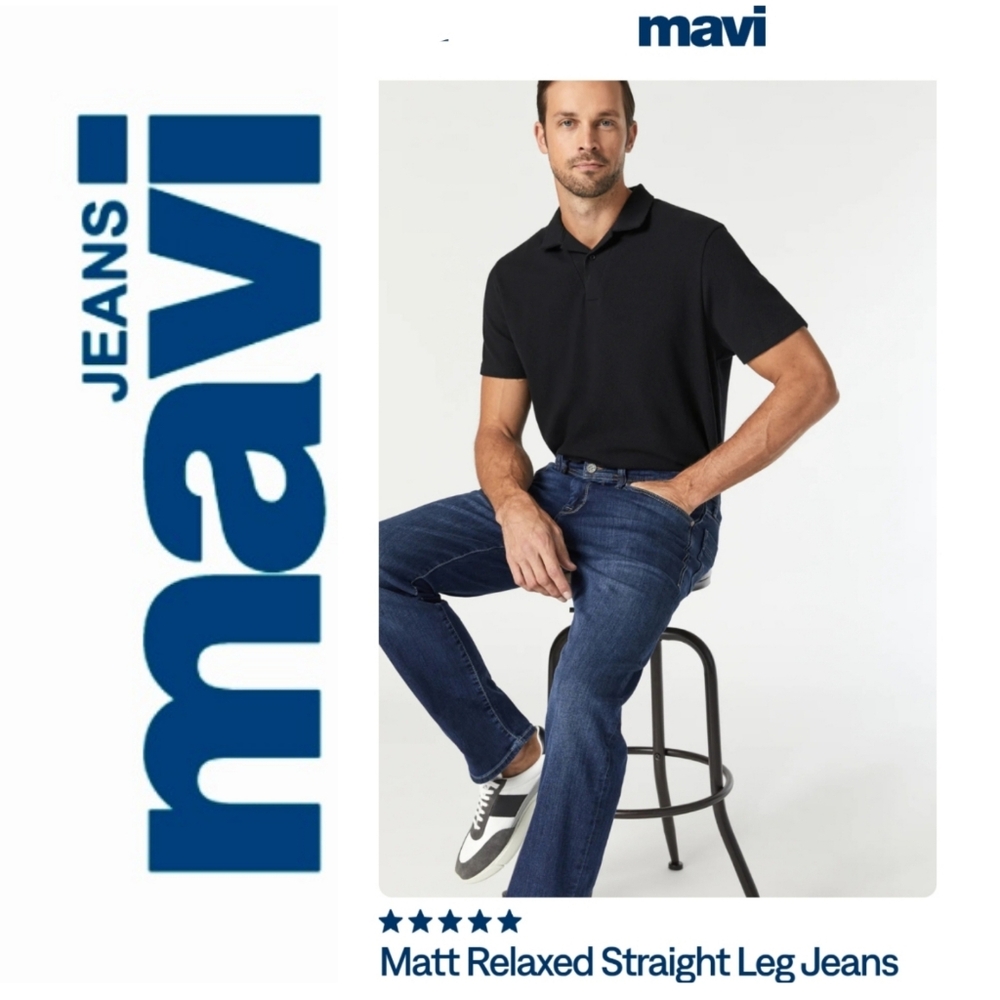 NEW Mens Mavi Matt Relaxed Straight Leg Jeans  38x30